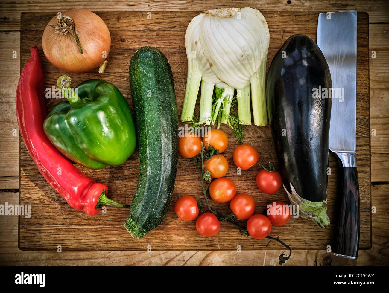 Ein frisches veganes oder vegetarisches Gemüsegarten Stockfoto