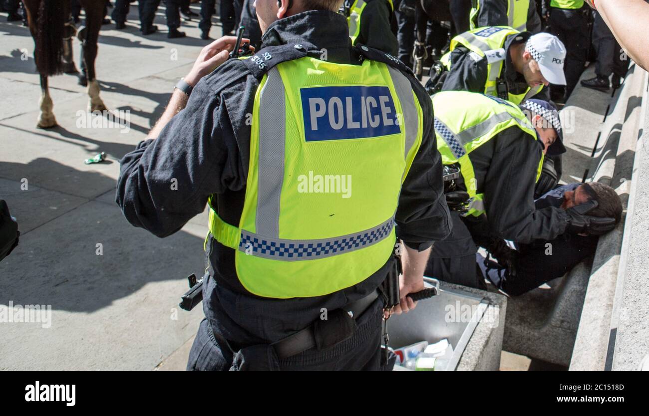 Rechtsextreme Aktivisten, Black Life Matter Stockfoto