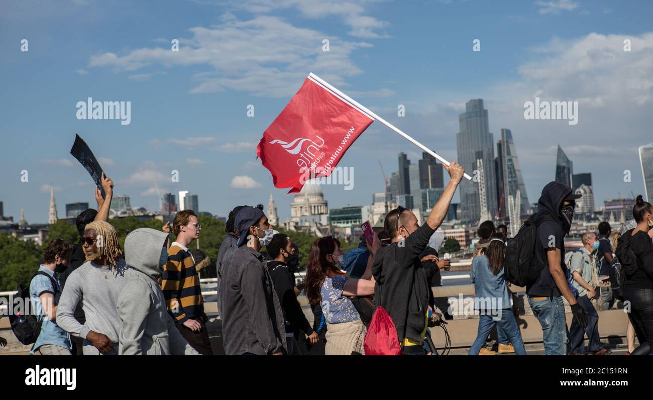 Rechtsextreme Aktivisten, Black Life Matter Stockfoto