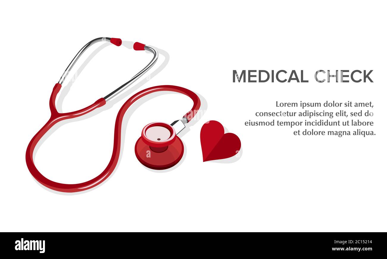 Vektordarstellung eines roten Stethoskops. Geeignet für Designelemente von Gesundheitskampagnen, Krankheitsscreening-Dienstleistungen und Patientenversorgung. Stock Vektor