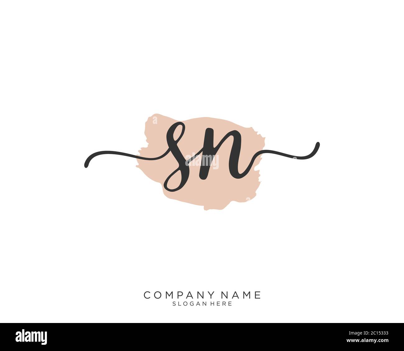 SN-Initial-Handschrift-Logo-Vektor Stock Vektor