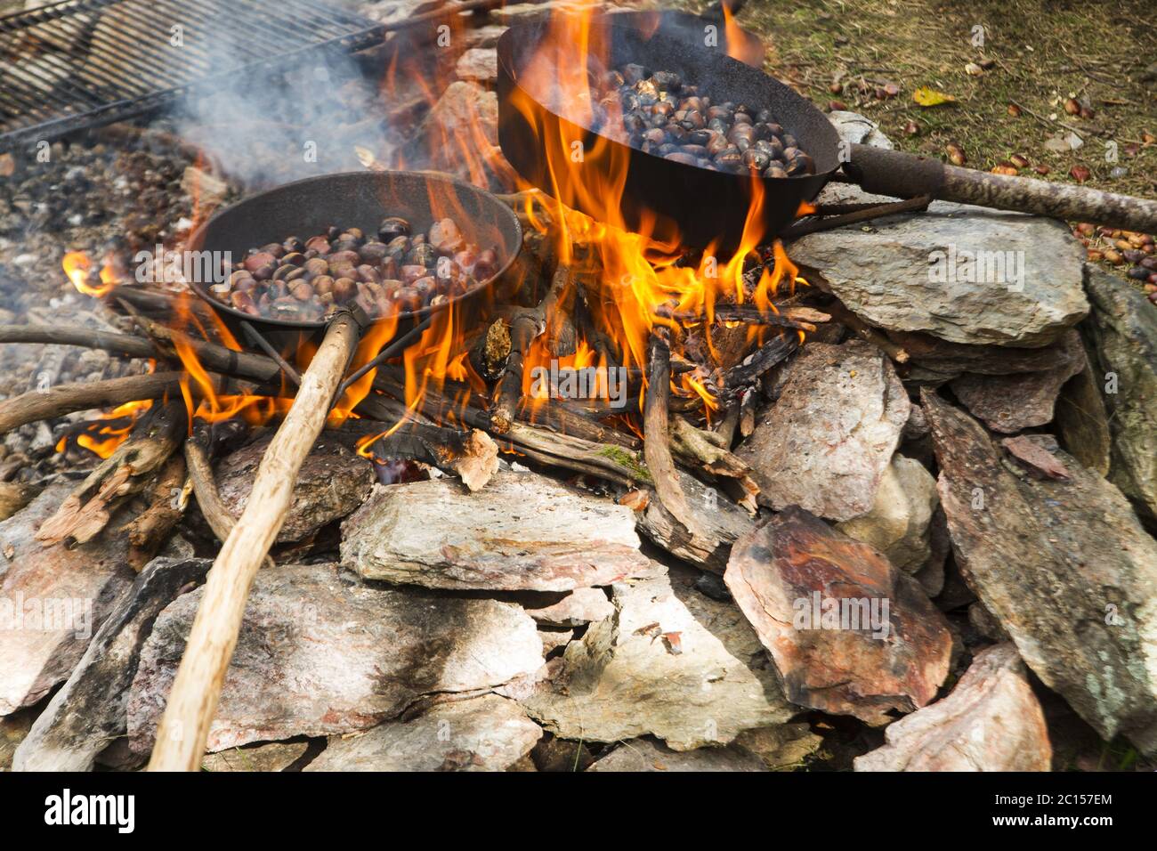 Geröstete Kastanien Stockfoto