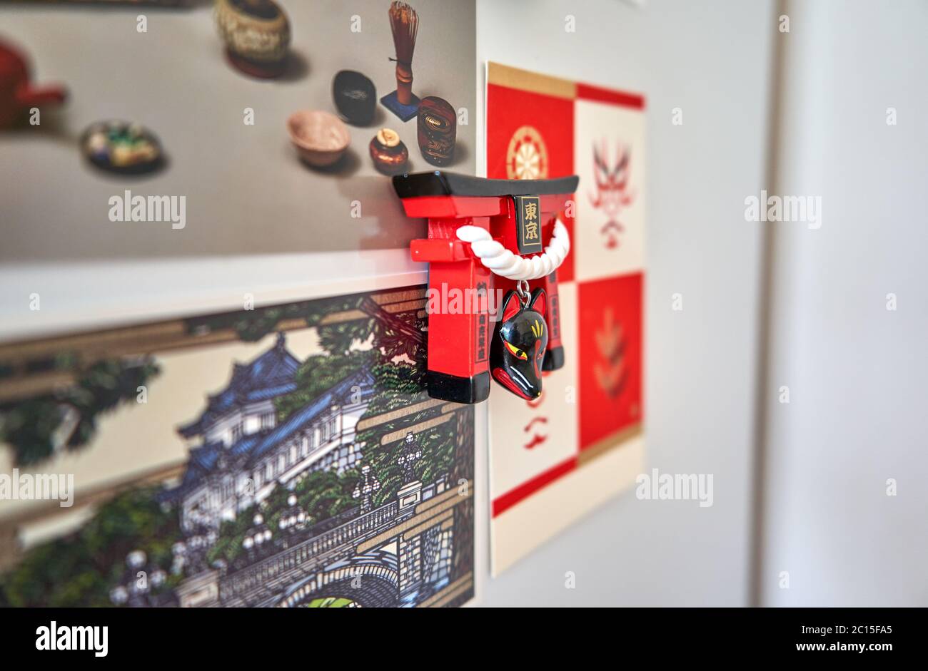 Postkarten und Magnete von Japan-Reise Stockfoto