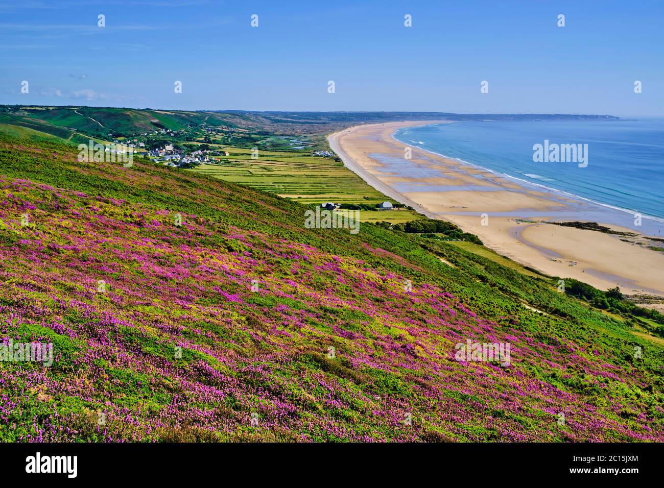 Frankreich, Normandie, Manche, Cotentin, Cap de la Hague, Vauville Strand Stockfoto