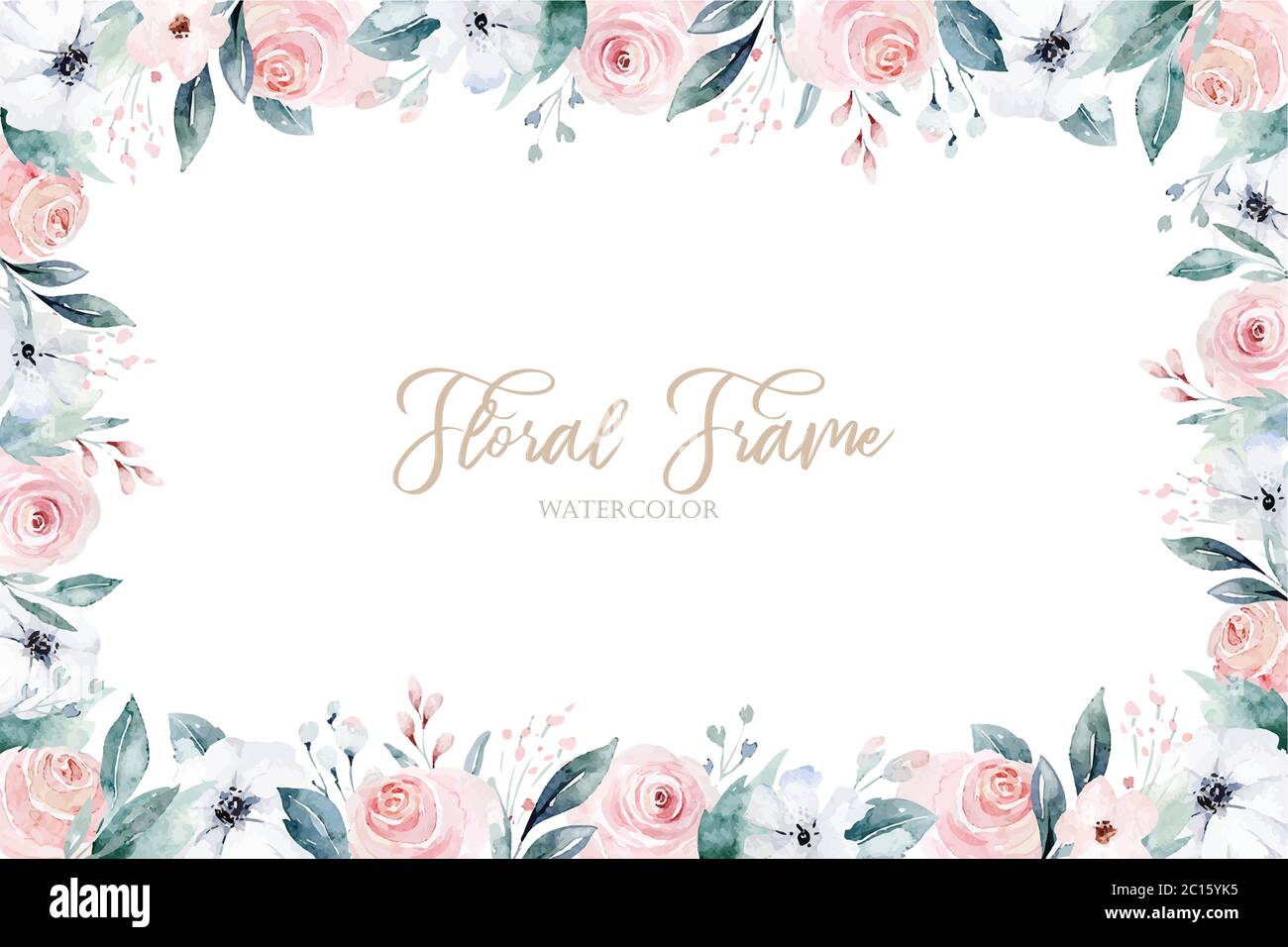 Aquarell Blumen Rahmen. Vector Illustration Stock Vektor