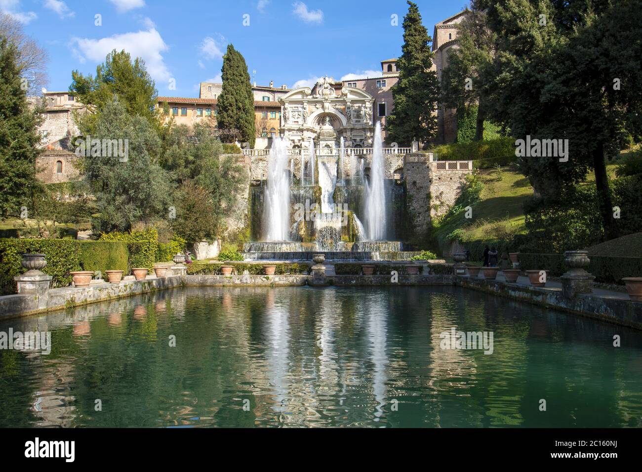 Der neptunbrunnen ist der eindrucksvollste und malerischste Brunnen der Villa D'esté, für die große Menge an Wasser und die mächtigen Auslauf, die projizieren Stockfoto