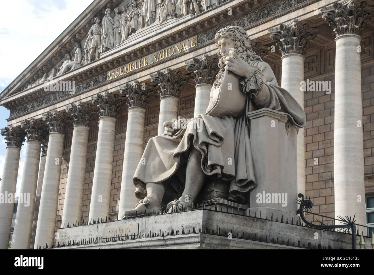 COLBERT-STATUE IN DER ASSEMBLEE NATIONALE, PARIS Stockfoto