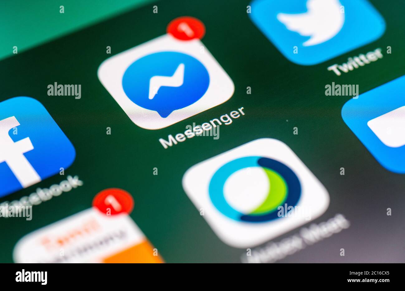 Facebook Messenger-Anwendung auf dem ipad Stockfoto