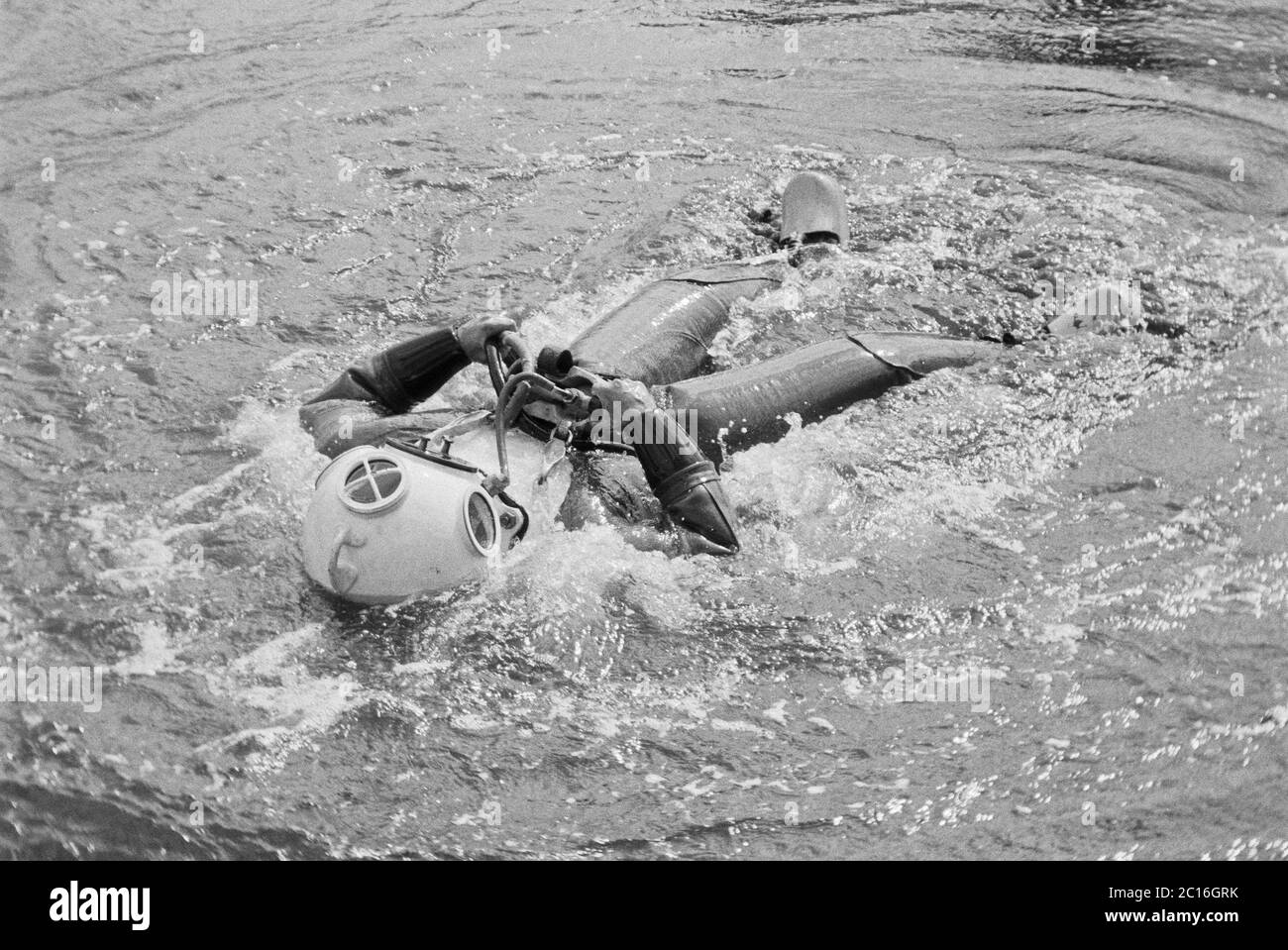 navy Diver, Marinebasis, Borkum Island, 23. August 1981, Niedersachsen, Deutschland Stockfoto