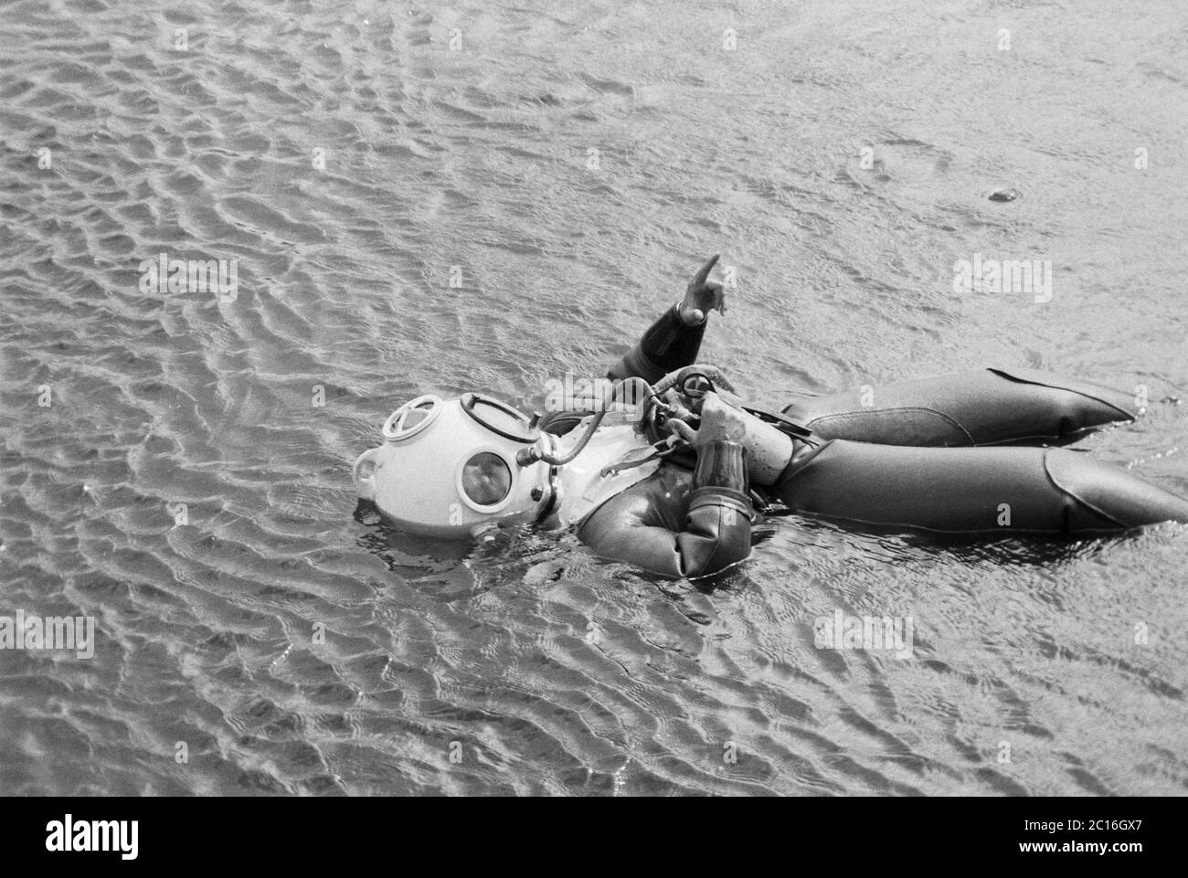 navy Diver, Marinebasis, Borkum Island, 23. August 1981, Niedersachsen, Deutschland Stockfoto