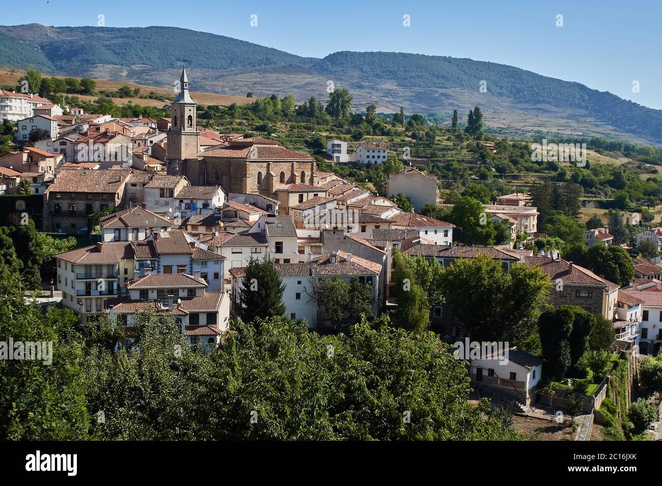 Torrecilla en Cameros ist ein berühmtes Dorf in der Provinz La Rioja, Spanien Stockfoto