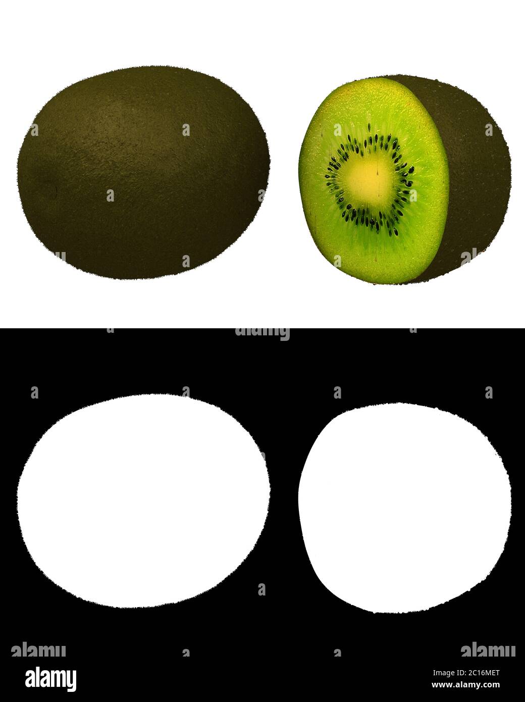 Kiwi Frucht und passende Alpha-Kanal - 3d-Illustration Stockfoto