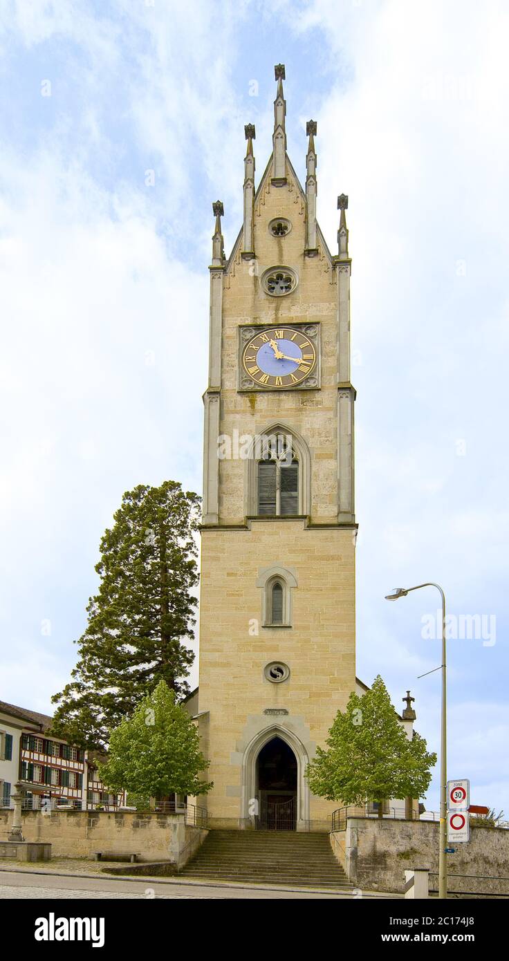 Reformierte Kirche Andelfingen, Kanton Zürich, Schweiz Stockfoto