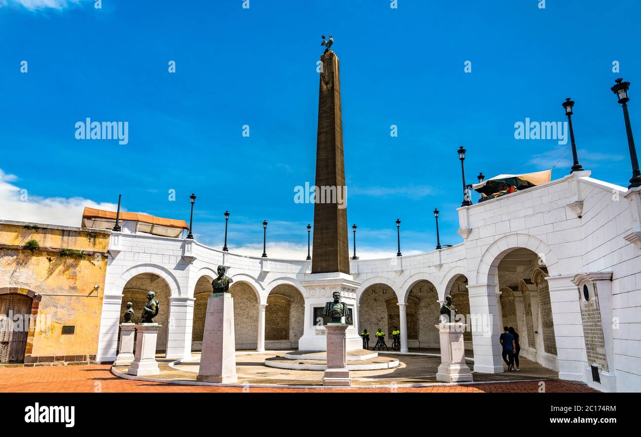 Las Bovedas Obelisk in Casco Viejo, Panama Stockfoto