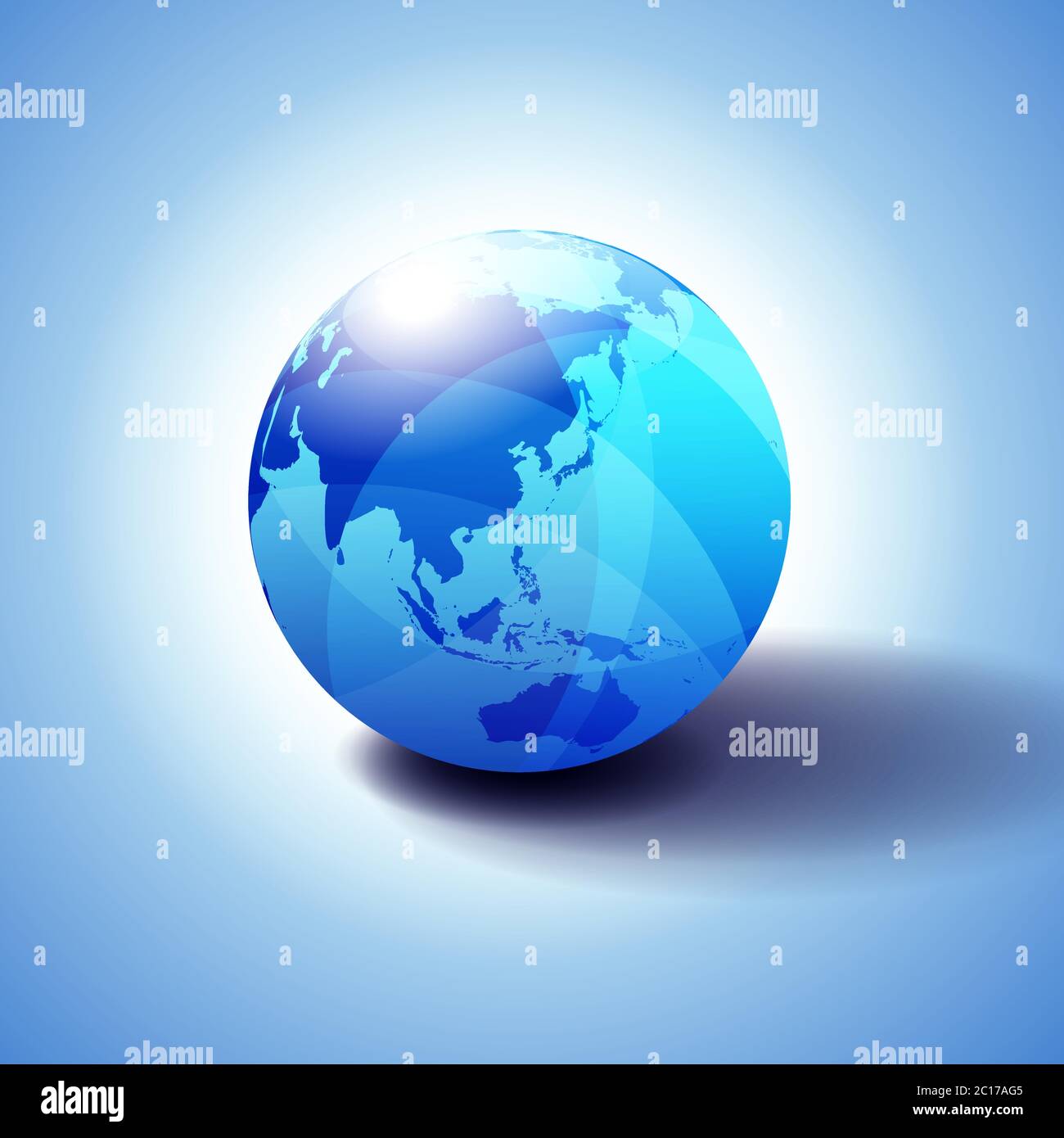 Fernost China, Japan, Malaysia, Thailand und Indonesien, Hintergrund mit Globe Icon 3D-Illustration Stock Vektor