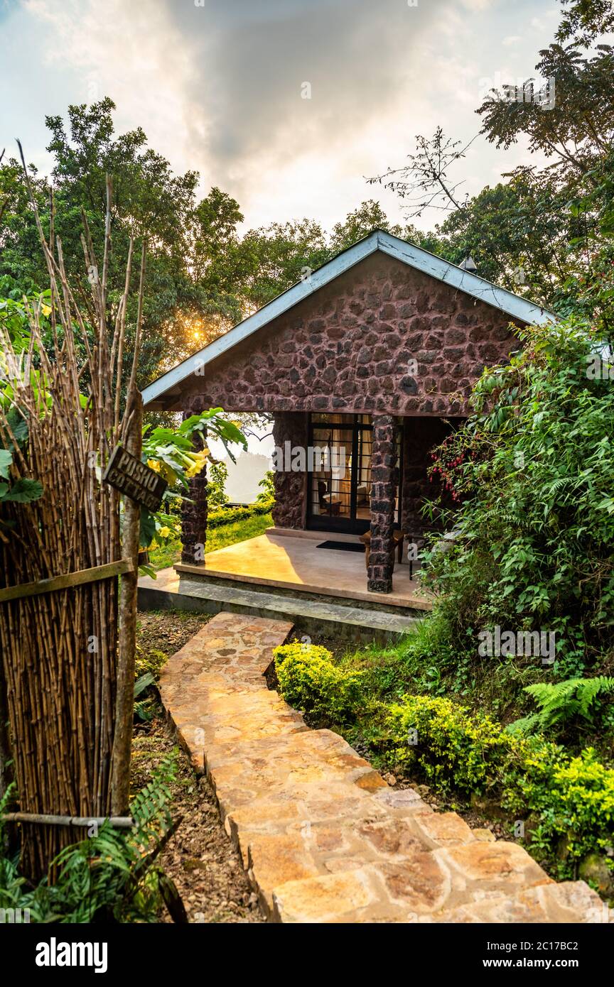 Die Cloud's Mountain Lodge in Uganda Stockfoto