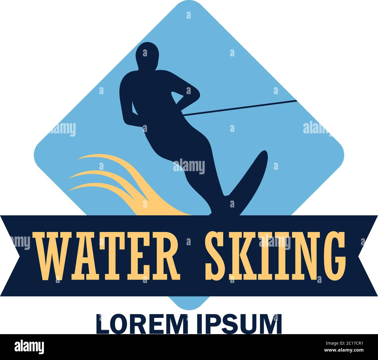 Wasserski-Logo mit Textraum für Ihren Slogan / Tag Linie, Vektor-Illustration Stock Vektor