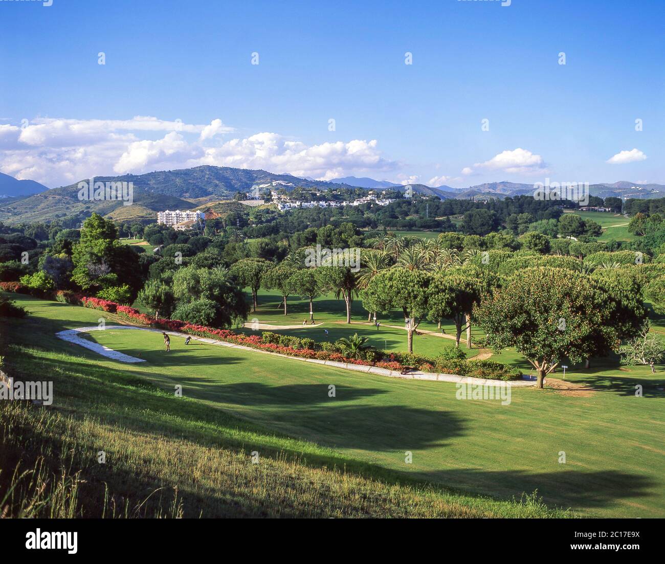 Rio Real Golfplatz, Marbella, Costa del Sol, Provinz Malaga, Andalusien, Spanien Stockfoto