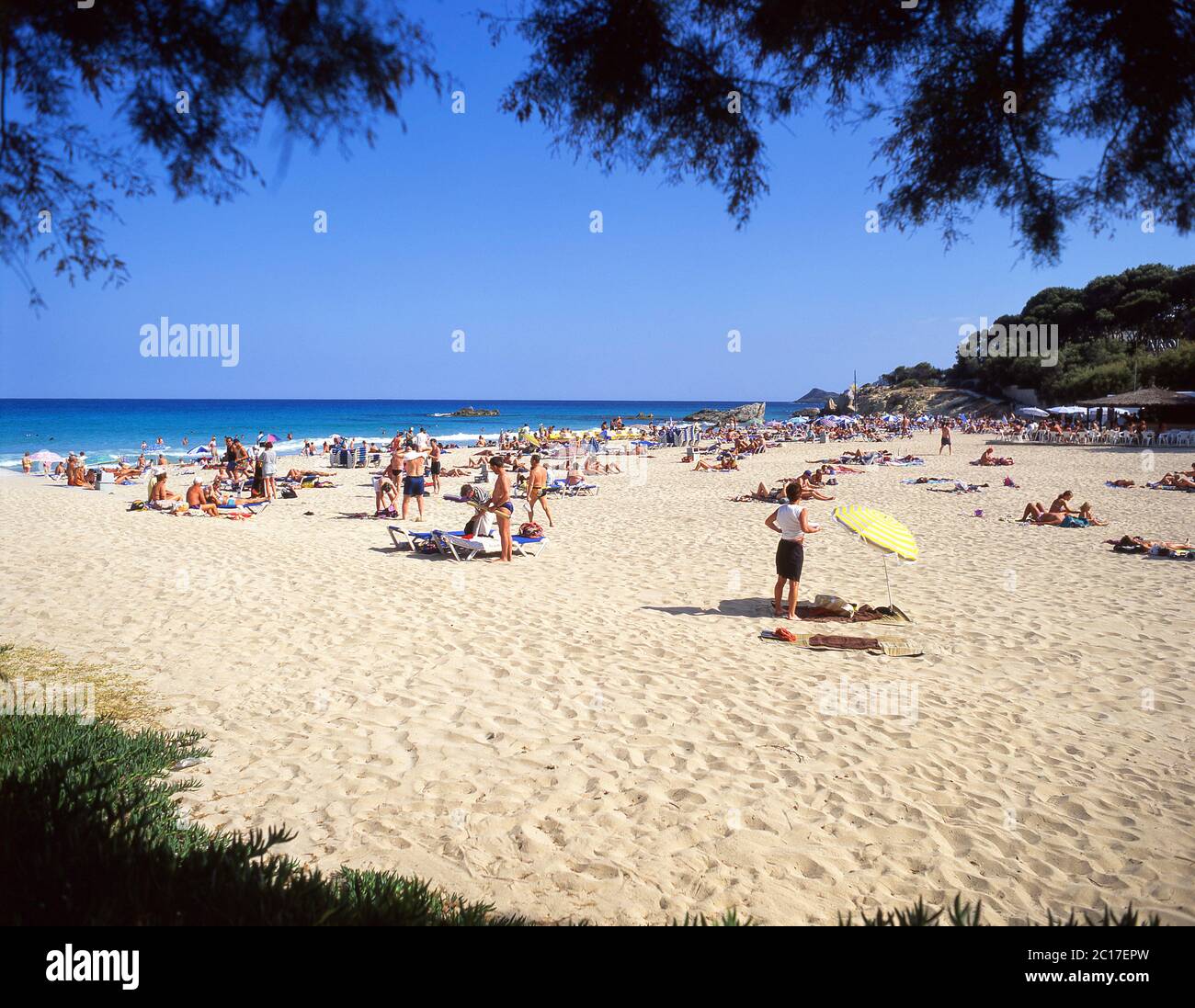 Strandblick, Cala Ratjada, Mallorca (Mallorca), Balearen, Spanien Stockfoto