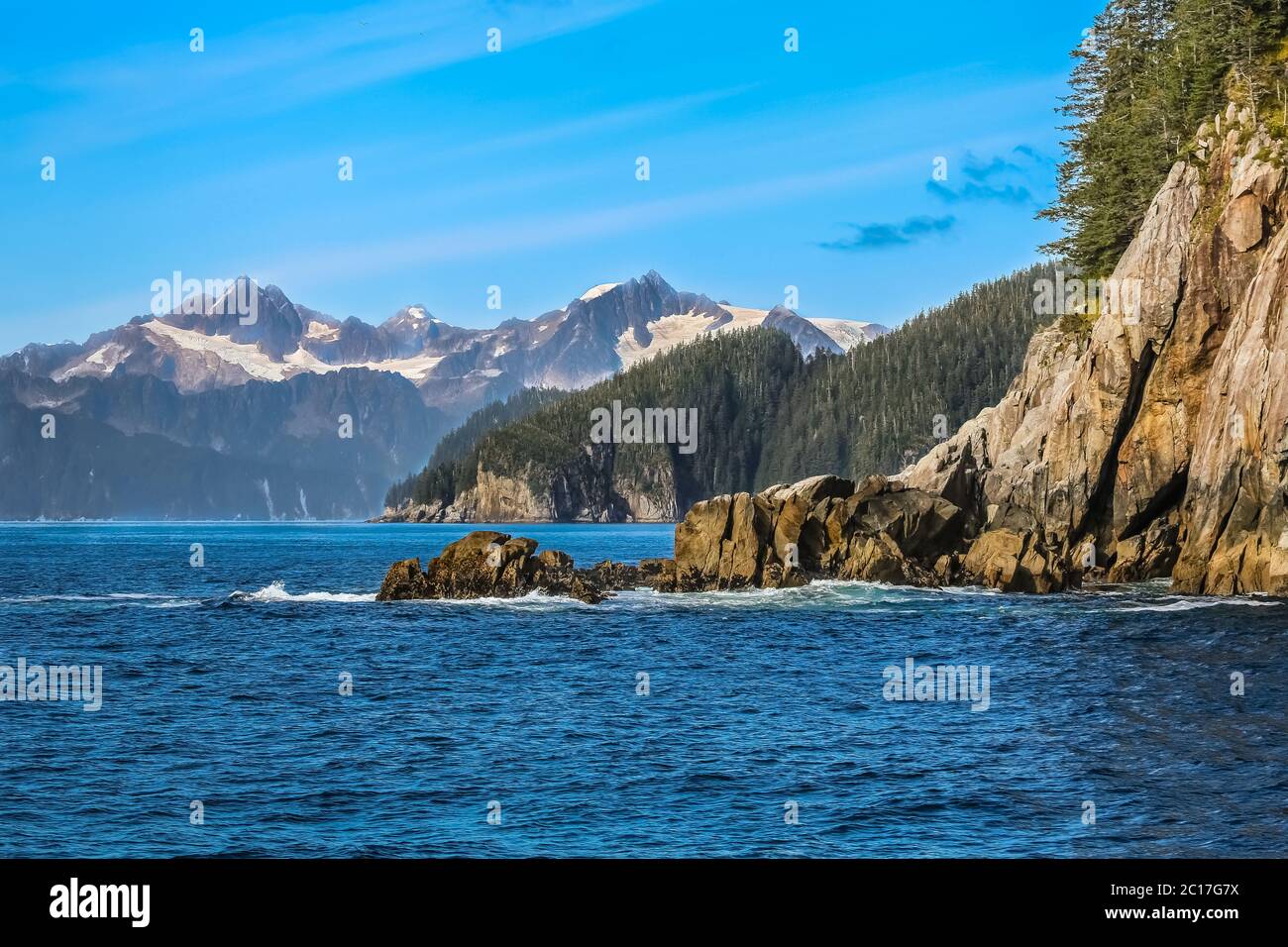 Küstenlandschaft, Kenai Fjords National Park, Alaska Stockfoto