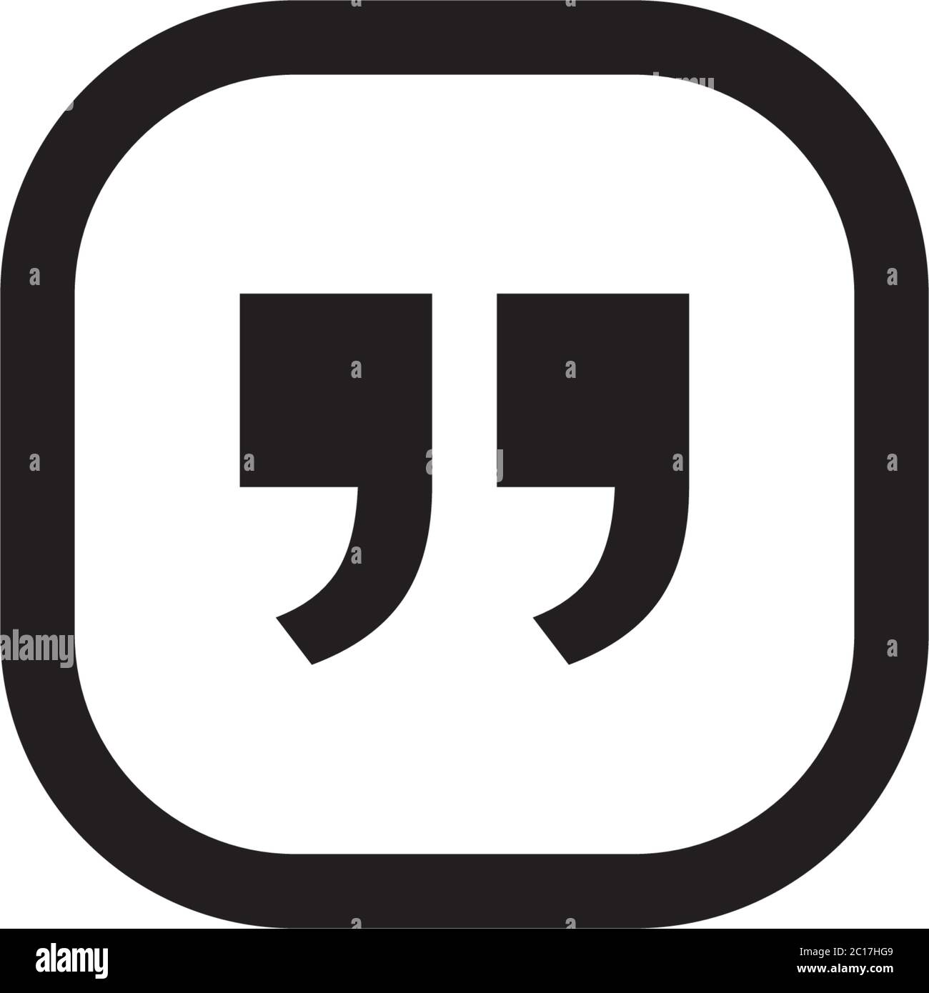 Symbol für Kostenvoranschlag. Anführungszeichen Absatz. Doppelkommazeichen. Sprechblasendialog. vektordarstellung Stock Vektor