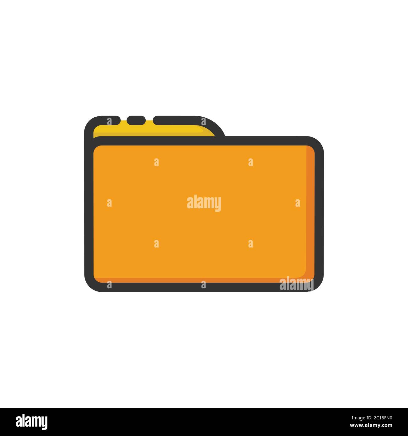 Einfaches flaches minimalistisches Ordnersymbol mit fetter Umrisse. Geeignet für Vektordarstellung Element der Fülldokumentmanagement-Technologie. Stock Vektor