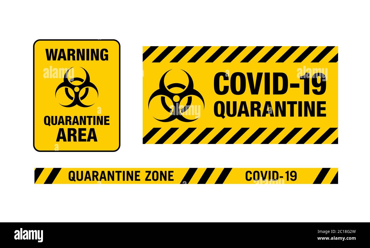 Vektordarstellung eines verbotenen Hinweisschildes, das in den Bereich eindringt. Geeignet für Quarantänezonen der Corona-Virus-Pandemie. COVID-19 Übertragung verhindern. Stock Vektor