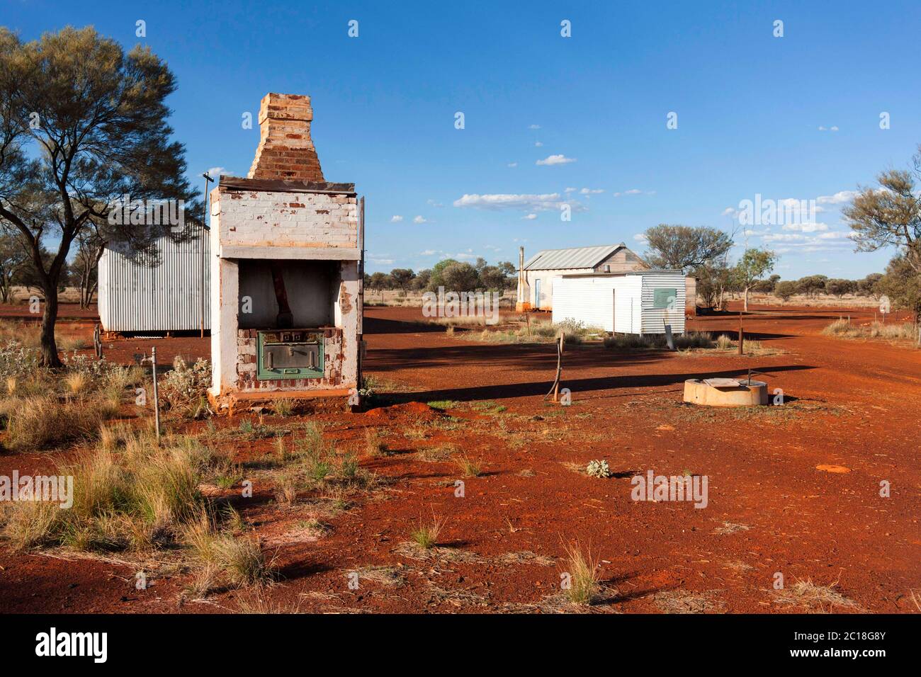 Lake Mason verlassene Outback Homestead, Central Midlands, Western Australia Stockfoto