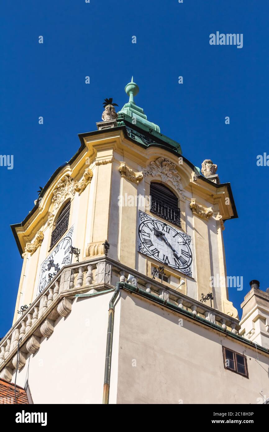 Alter Rathausturm im Stadtzentrum von Bratislava, Slowakei Stockfoto