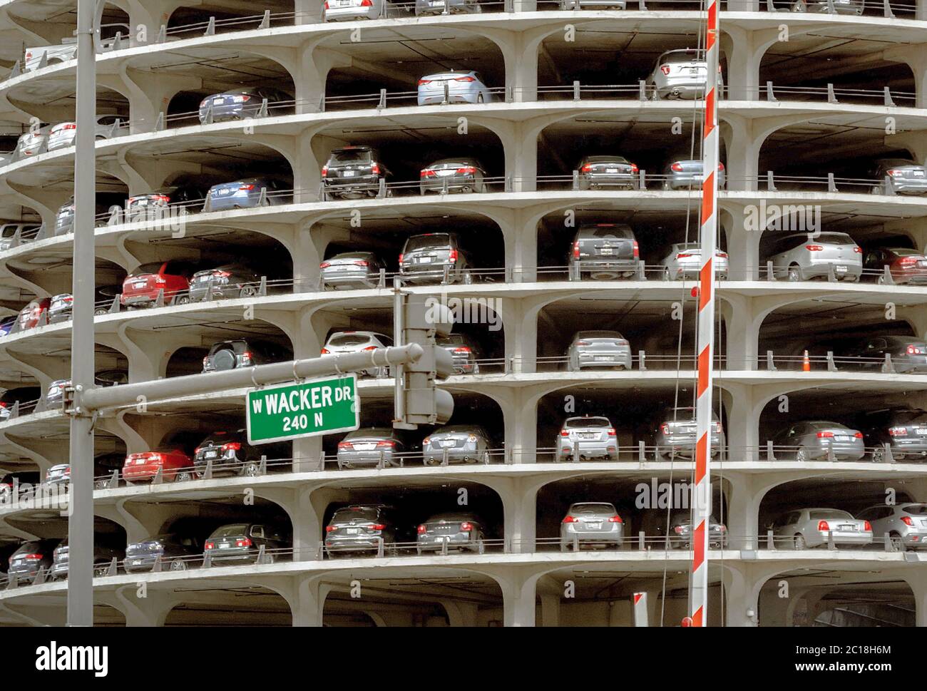 Marina City Tower Parkdeck in Chicago Stockfoto