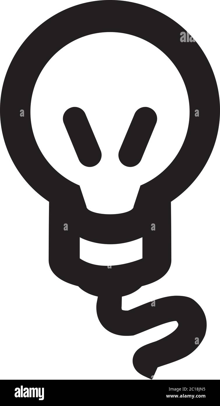 Glühlampe Symbol in Flat Style Vektor für App, UI, Websites. Schwarzes