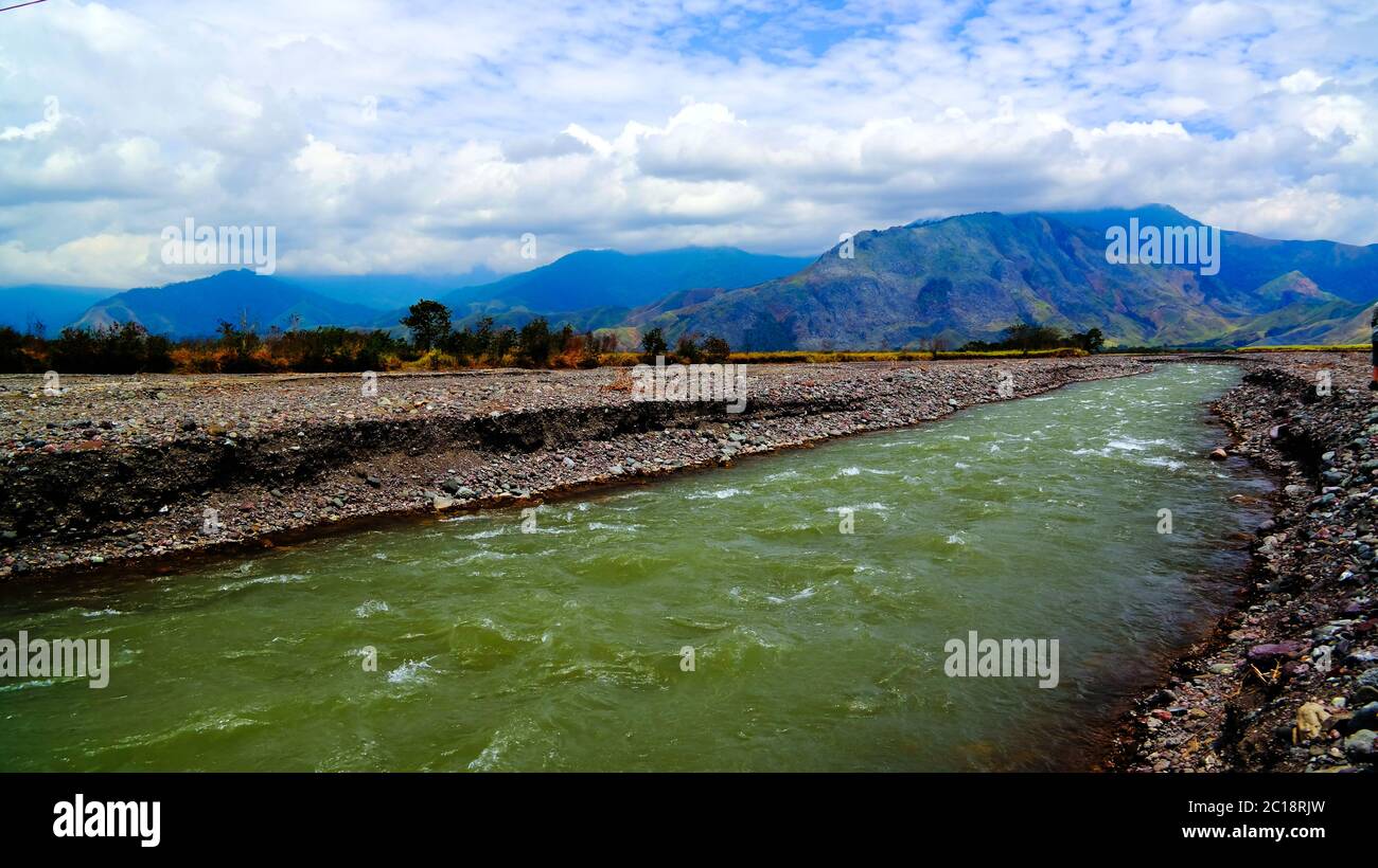Landschaft von Ramu Fluss und Tal, Madang, Papua Neu Gunea Stockfoto