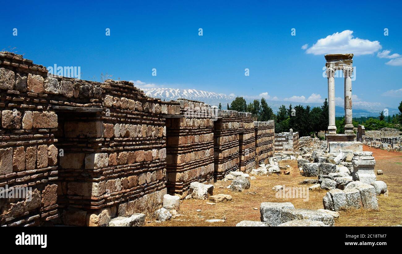 Ruinen der alten Stadt Anjar, Bekaa Tal Libanon Stockfoto