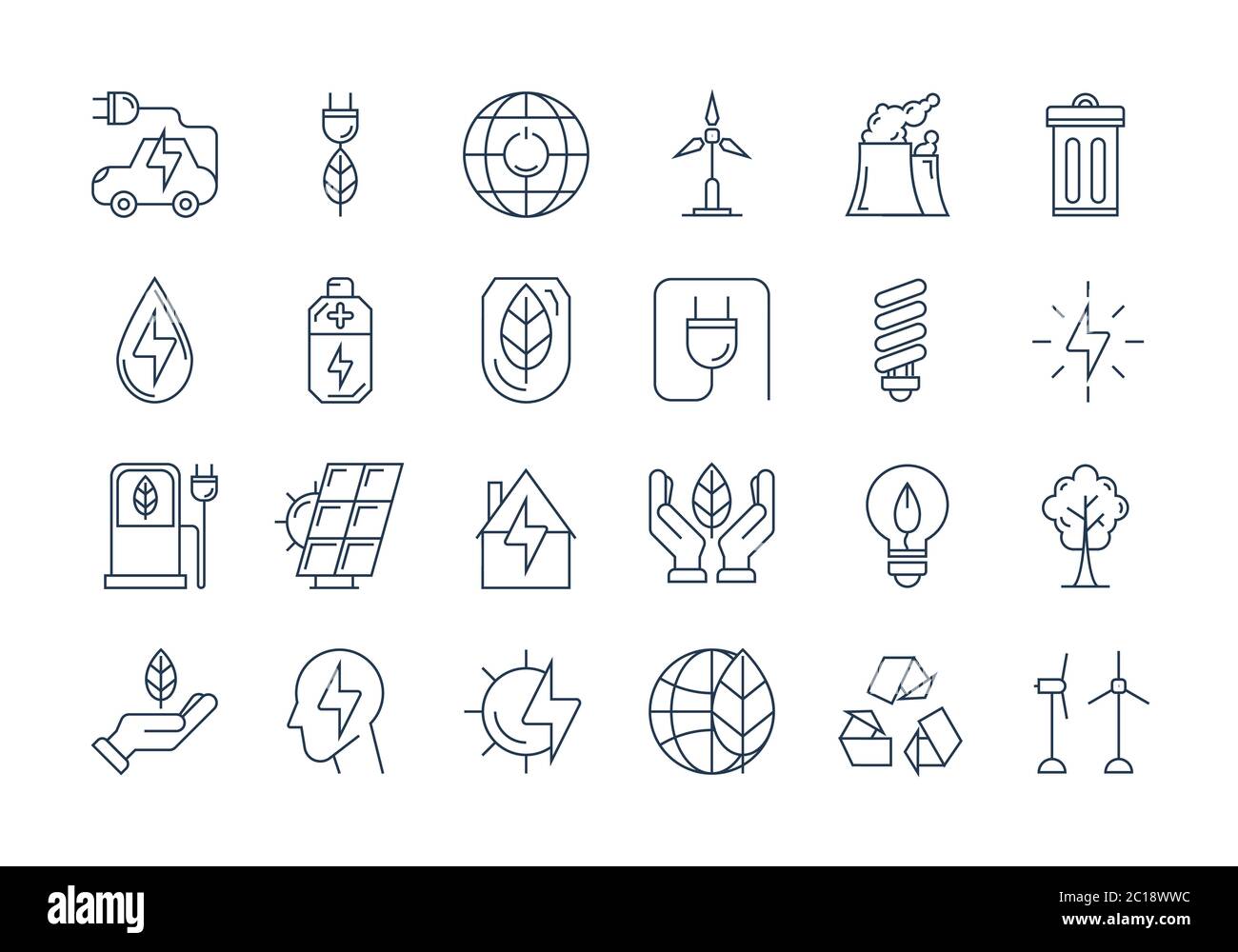 Skizzieren Sie ECO-Symbole Stock Vektor