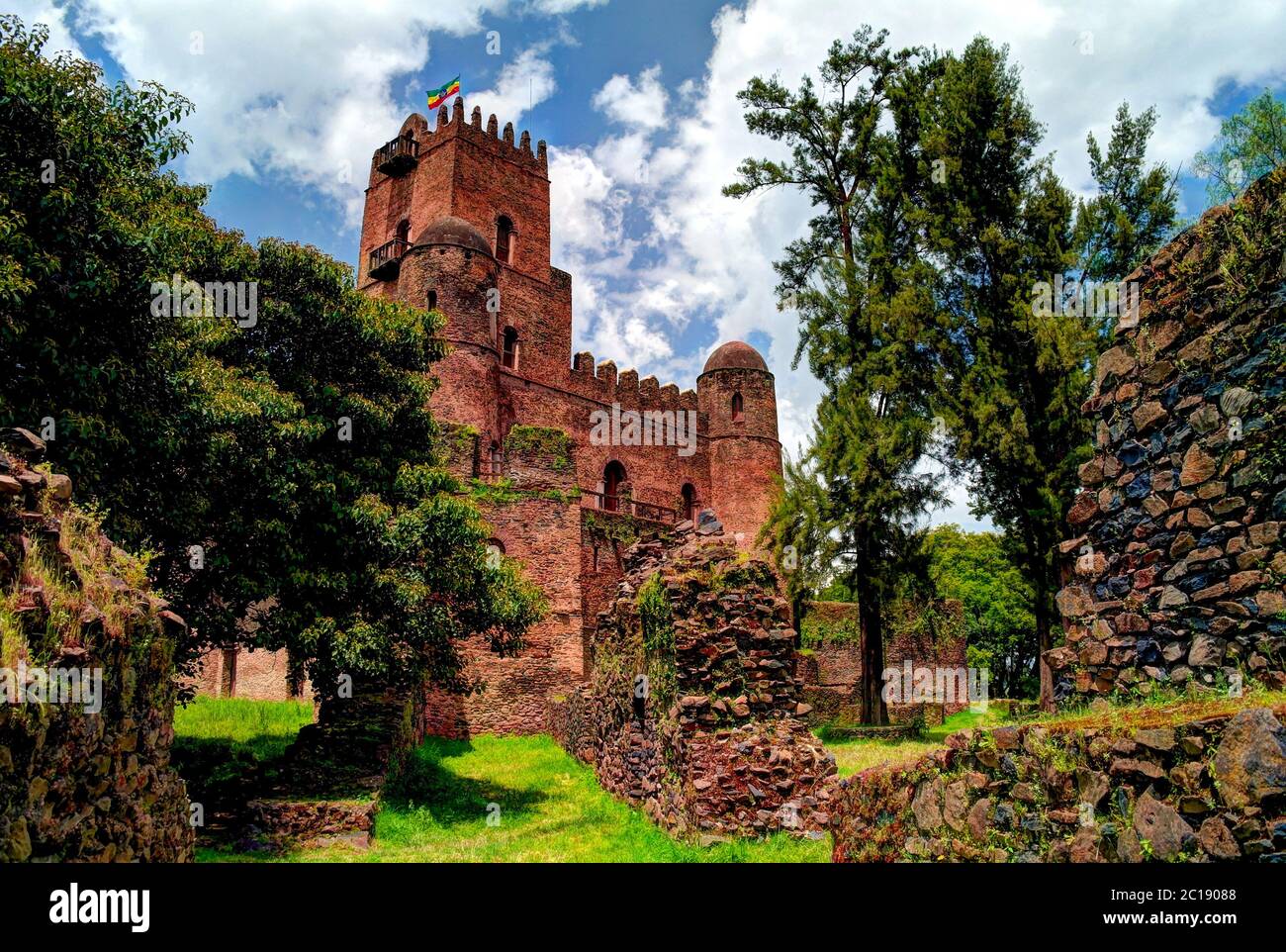 Fasil Ghebbi fasilidas Palace im Ort, Gonder Stockfoto