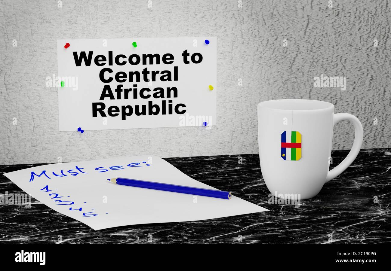 Willkommen in der Zentralafrikanischen Republik Stockfoto