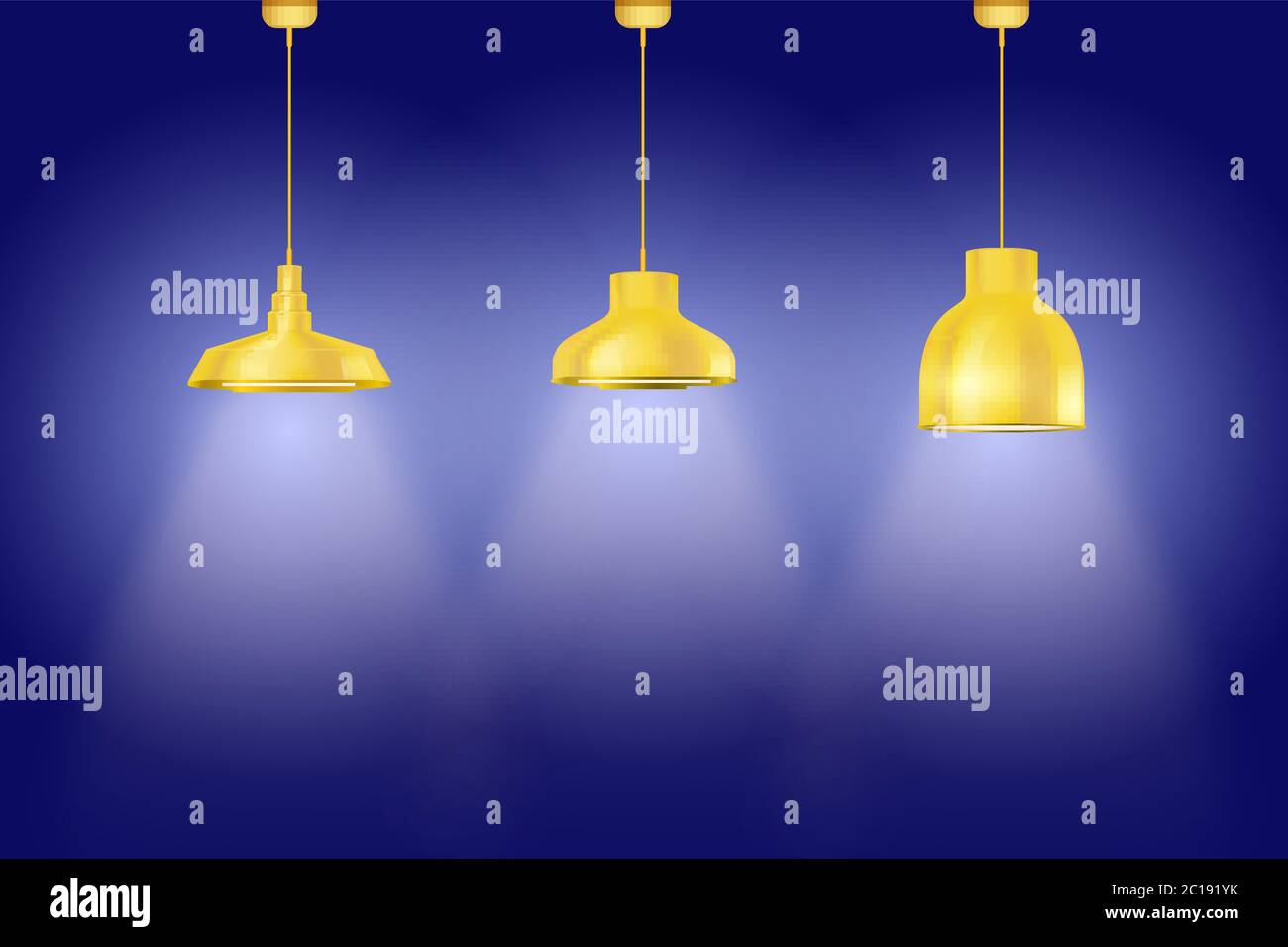 Set von gelben Vintage-Lampen Stock Vektor