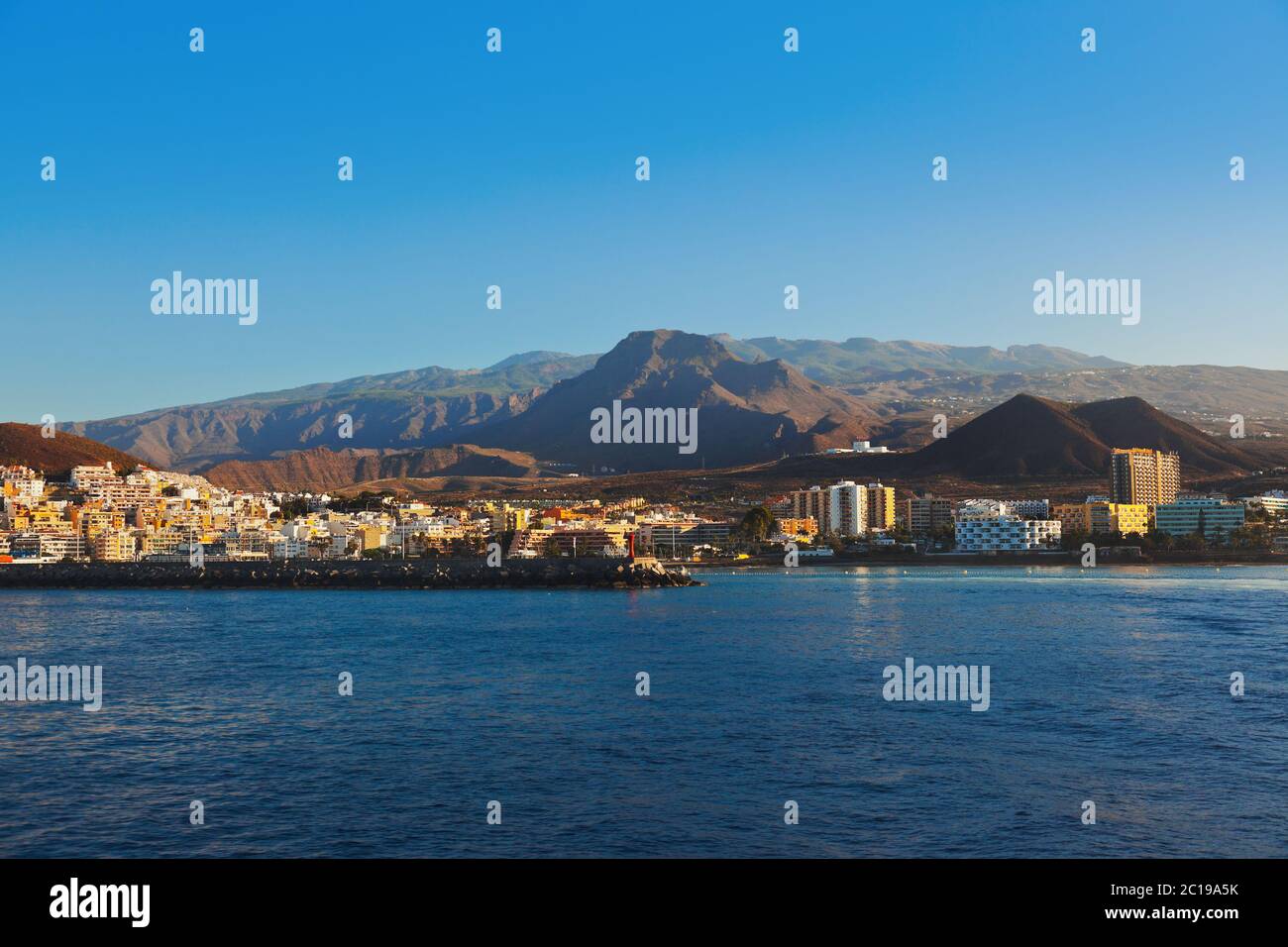 Strand Los Cristianos in Teneriffa - Kanarische Stockfoto