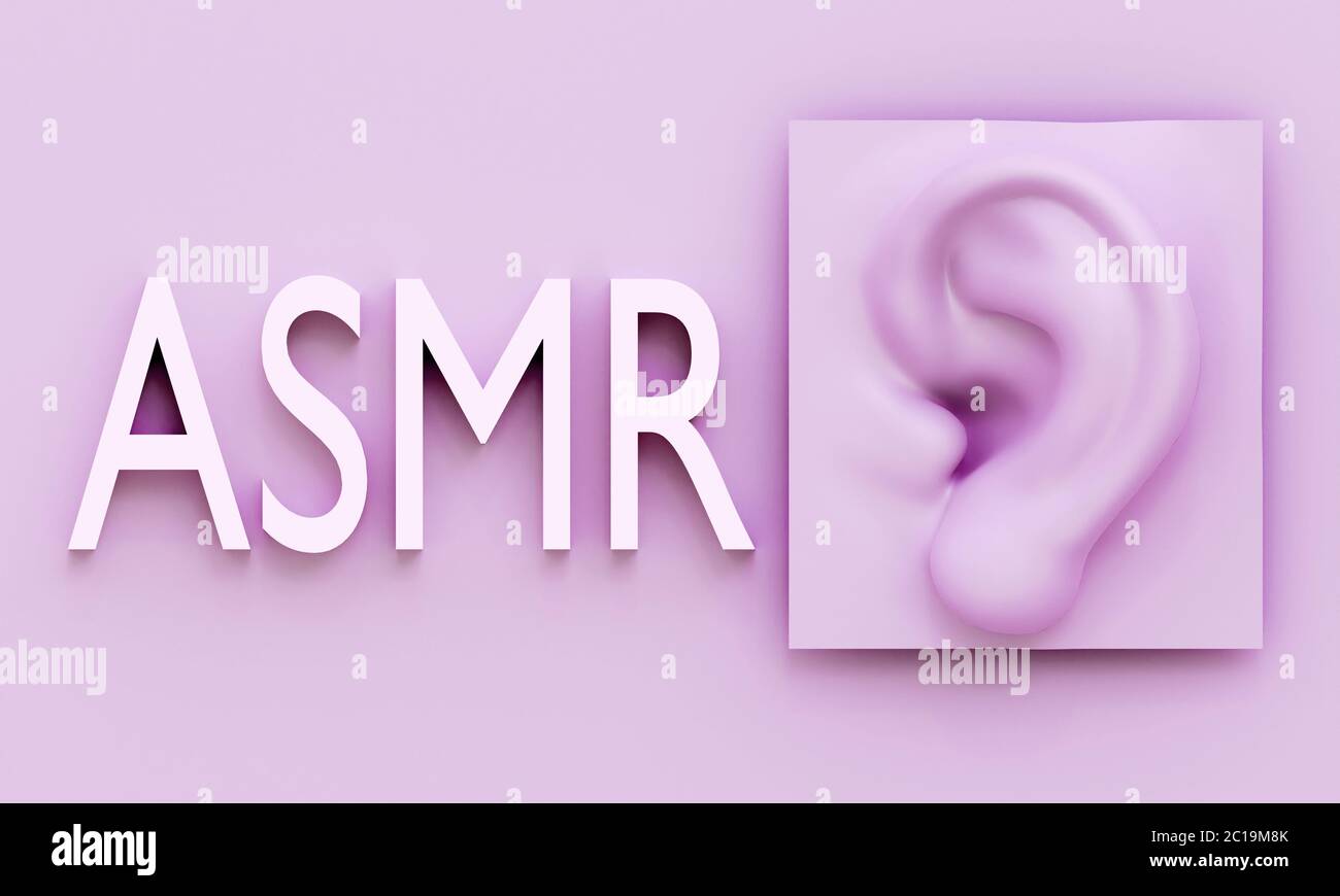 asmr, autonome sensorische Meridianantwort, 3d-Illustration Stockfoto