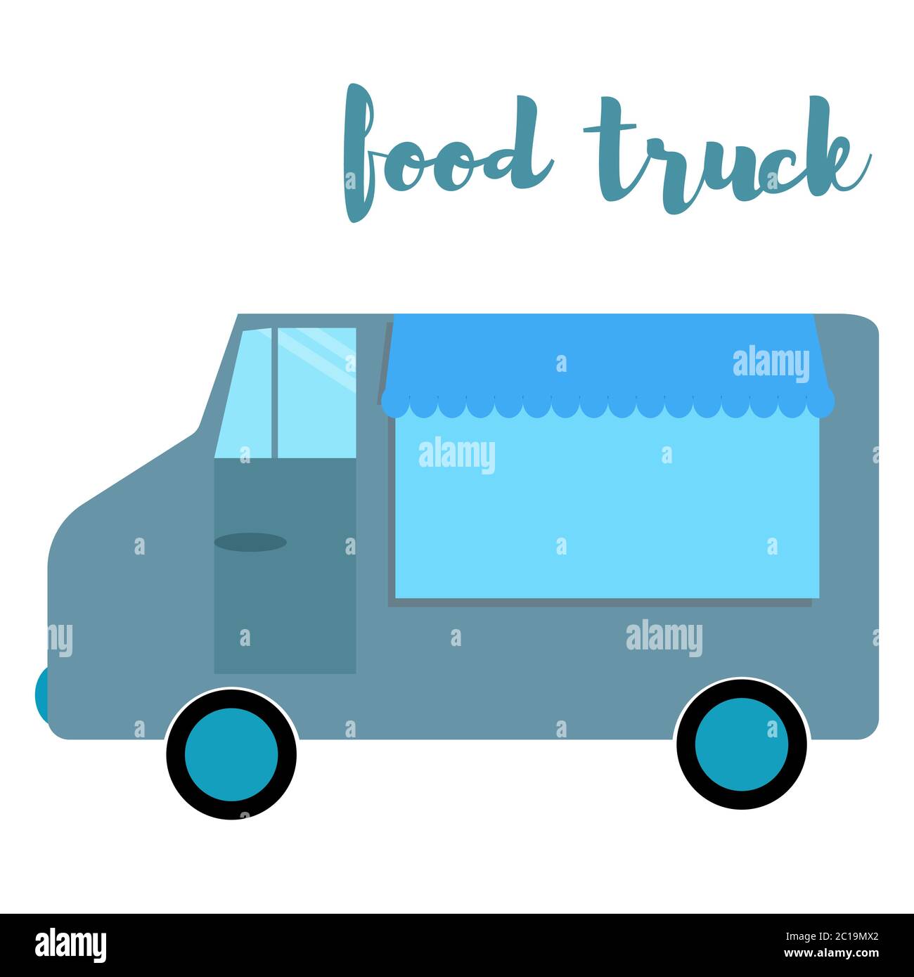 Food Truck. Van mit Essen. Vektorgrafik Stock Vektor