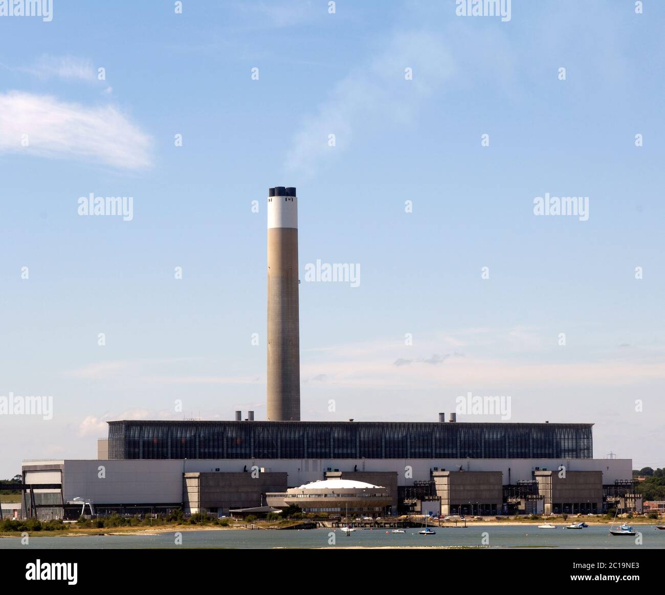 Fawley Power Station - jetzt stillgelegt - und abgerissen, Fawley, Hampshire, England, Großbritannien Stockfoto