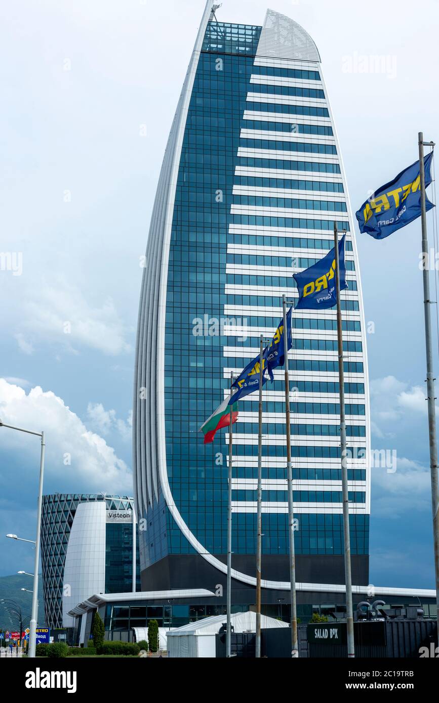 Bürogebäude in Capital Fort von WKK Design und Atkins Architects in Sofia, Bulgarien, Balkan, Europa, EU Stockfoto