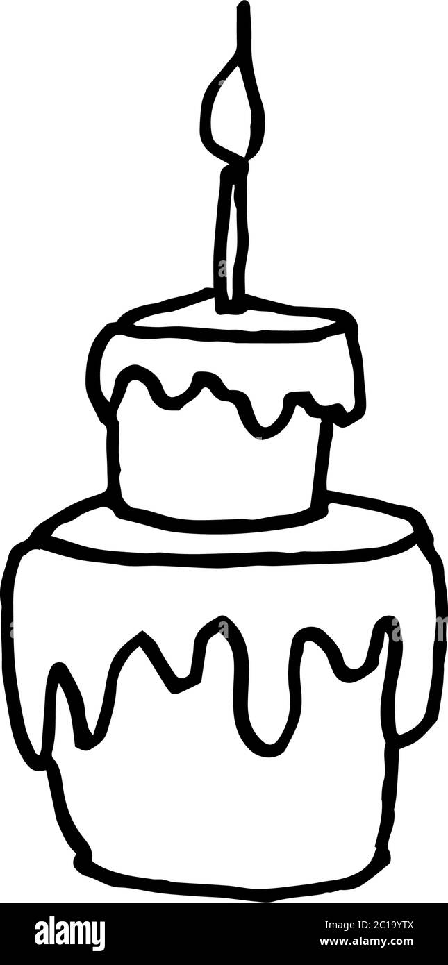 Isoliert auf weißem Hintergrund Süßigkeiten, Kuchen, Gebäck, Stock Illustration, Vektor, Handzeichnung, Design-Element zum Drucken, Scrapbooking, Postkarte Stock Vektor