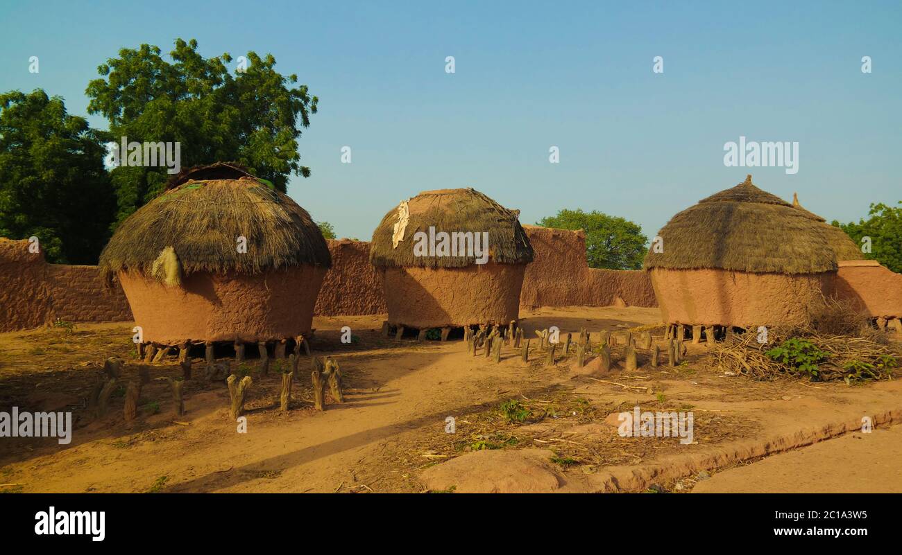 Panoramablick auf das Dorf Bkonni von Hausa, Tahoua, Niger Stockfoto