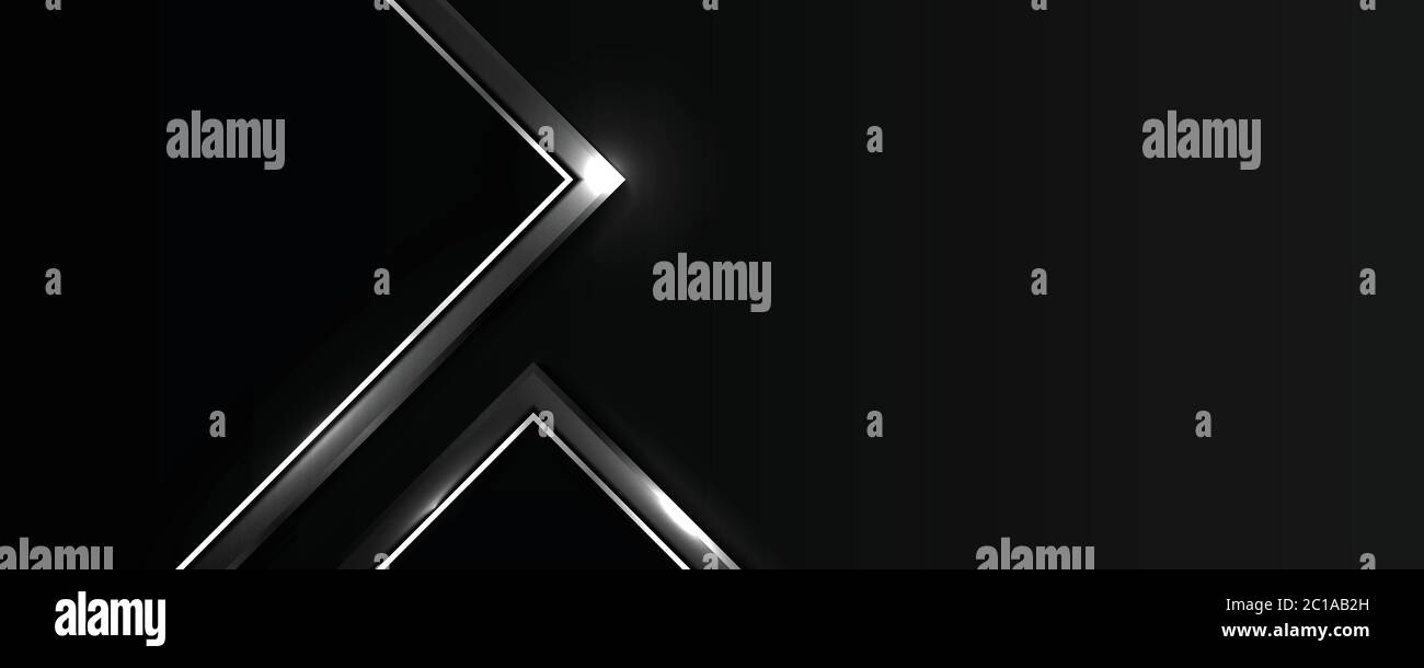 Abstrakte schwarze Technologie Design-Vorlage mit silbernen Stil Rand Kunstwerk Hintergrund. Verwenden für Anzeige, Poster, Template-Design, Druck, Präsentation. Illustrr Stock Vektor