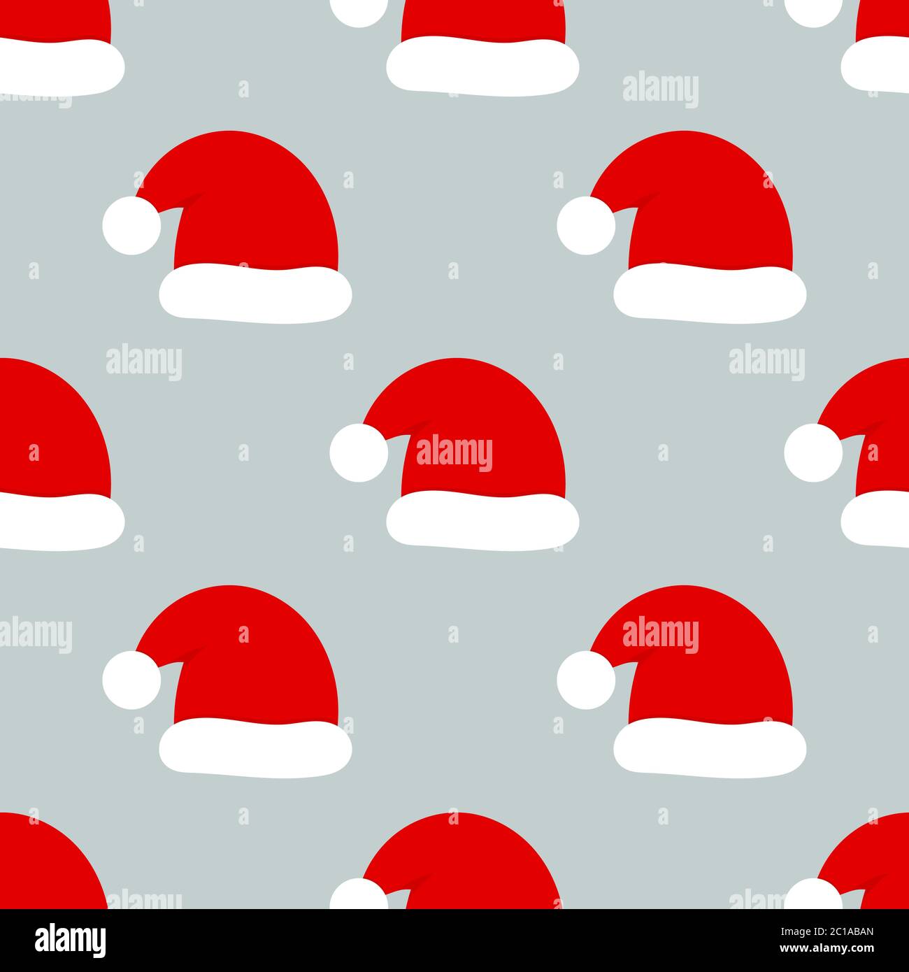 Weihnachtsmann Hüte nahtlose Muster. Vektorgrafik. Stock Vektor