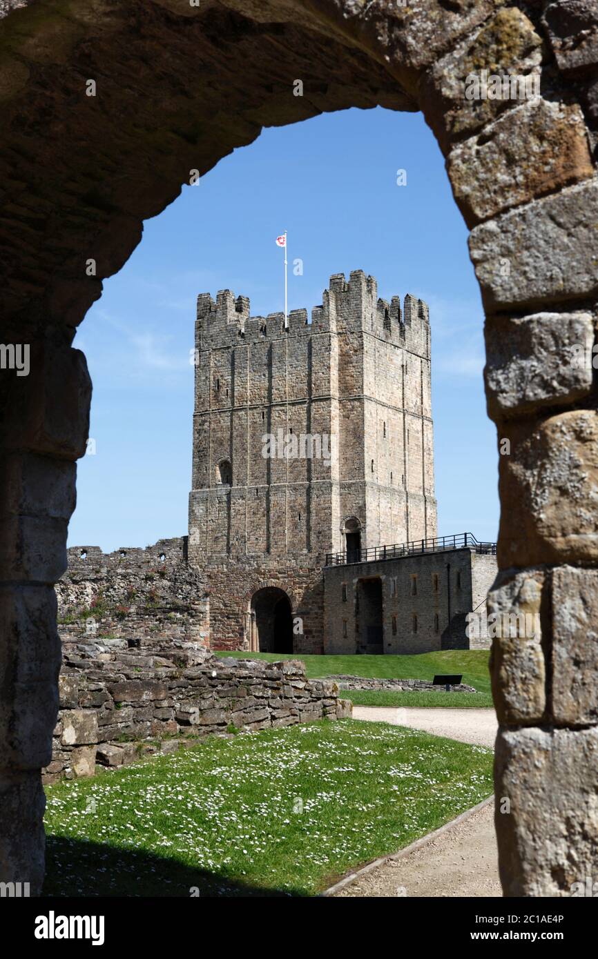 Der Keep von Richmond Castle, Richmond, North Yorkshire, England, Vereinigtes Königreich, Europa Stockfoto