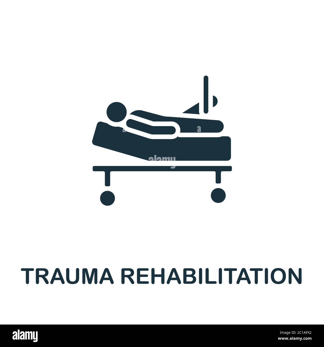 Symbol für Trauma Rehabilitation. Monochrom Simple Trauma Rehabilitation Icon für Vorlagen, Webdesign und Infografiken Stock Vektor