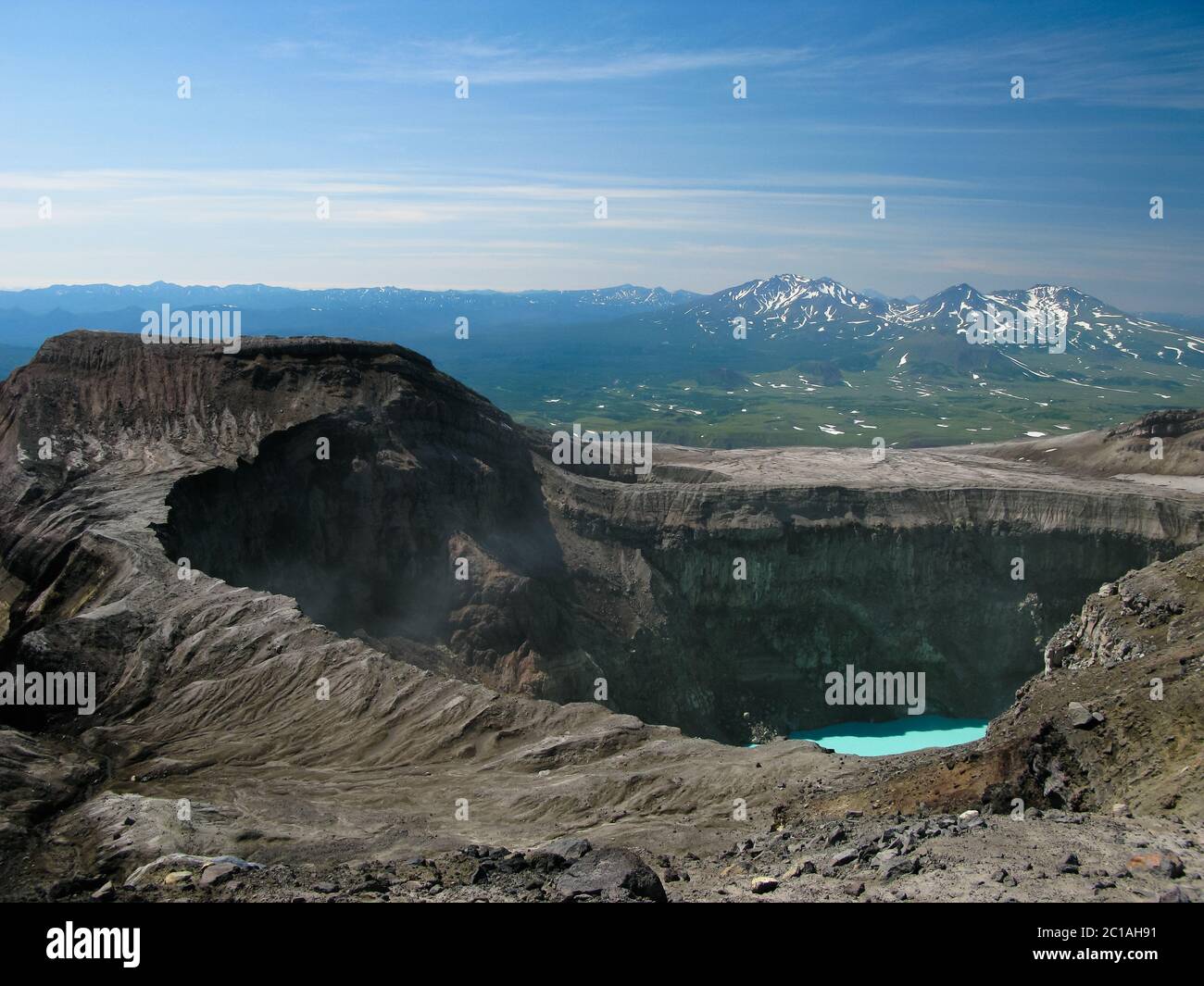 Crater Lake in Gorely, Kamtschatka, Russland Stockfoto