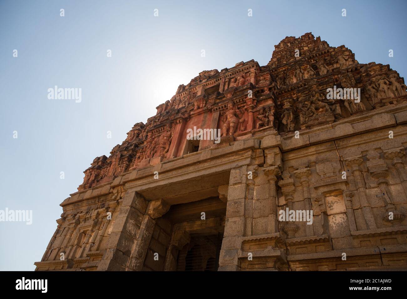 Touristische indischen Wahrzeichen antike Ruinen in Hampi. Hampi Bazaar, Hampi, Karnataka, Indien Stockfoto